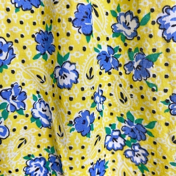 TALBOTS Yellow Spring Floral Cotton Bell Sleeve Blouse - Picture 5 of 10